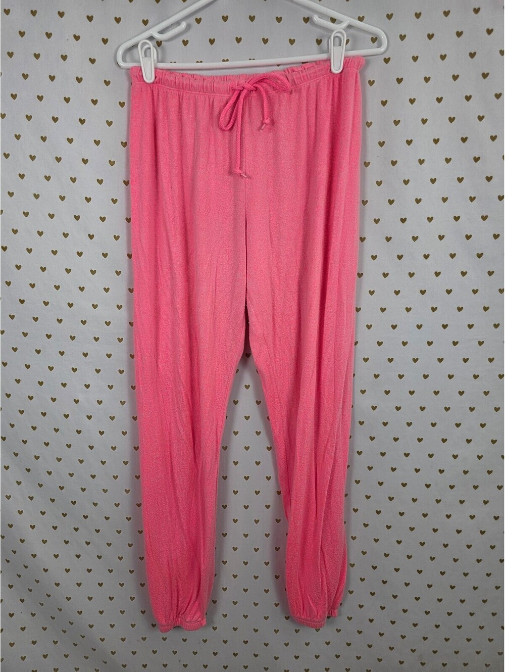 Victorias Secret  Pink Thin Neon flowy Medium Sleep Pants Pajama PJ Bottoms